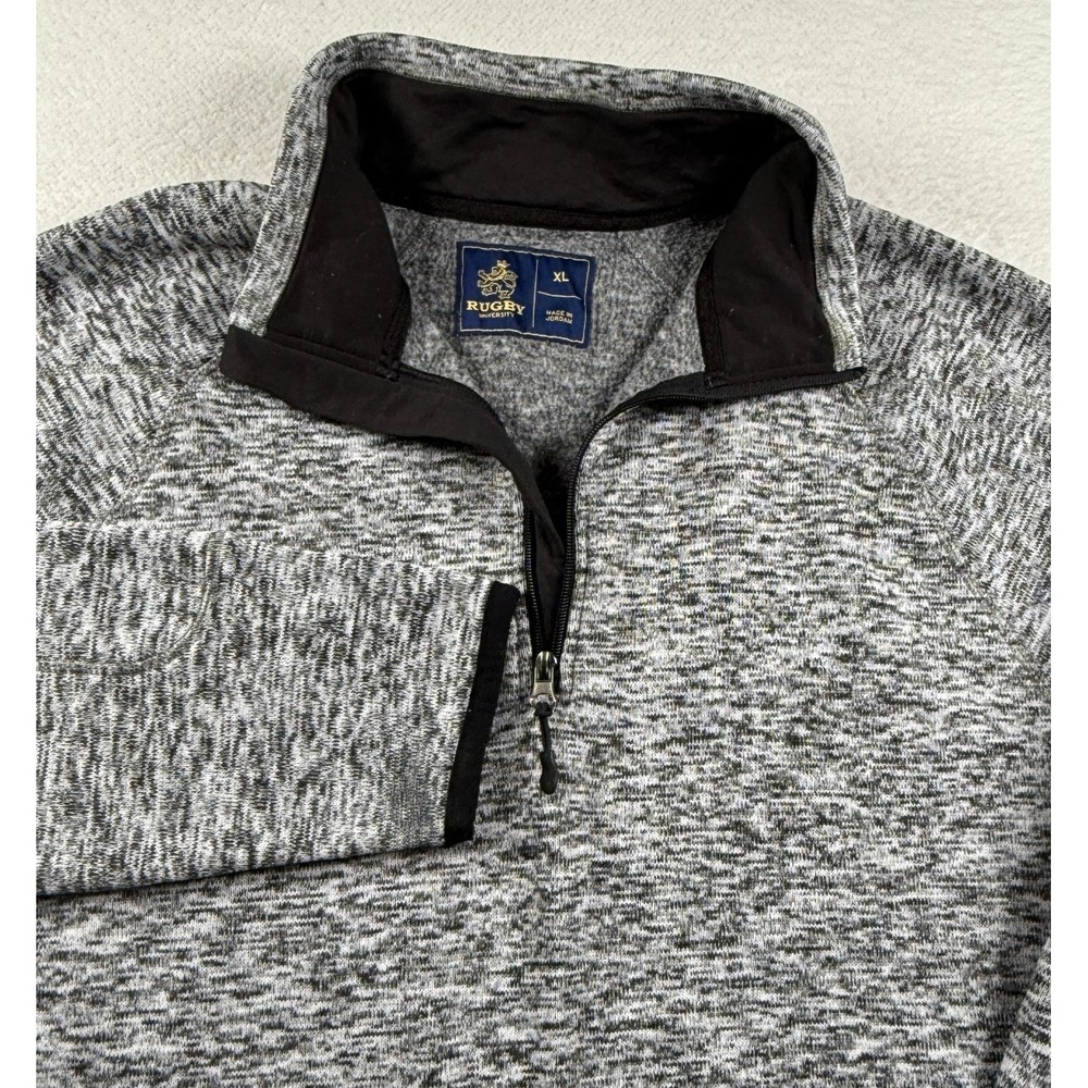 Rugby University Sweater Mens‎ XL Heather Gray Quarter Zip Tight Knit Warm Wear